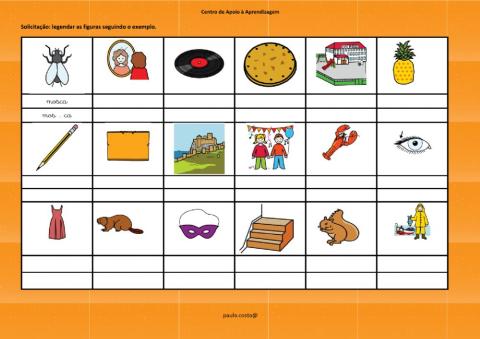 Ficha de trabalho Português 1º ano (as,es,is,os,us)