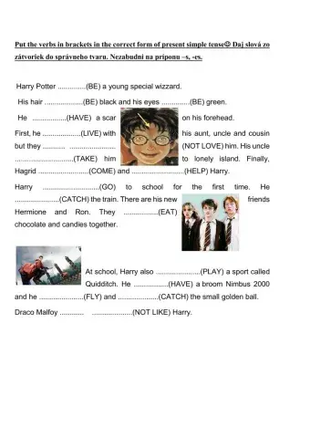 Harry Potter present simple tense