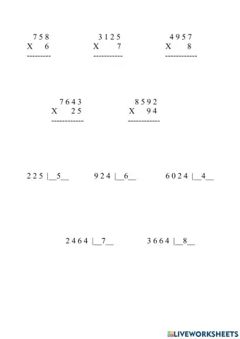 Multiplicacions i divisions