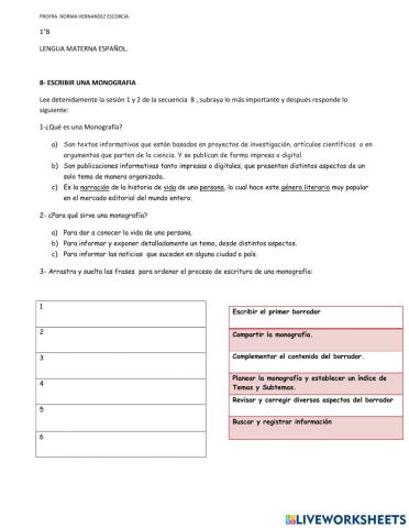 Escribir una monografia