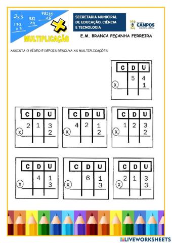 Multiplicação até 3