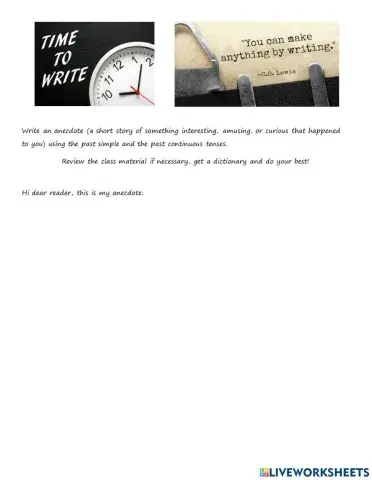 Anecdote - Writing Task