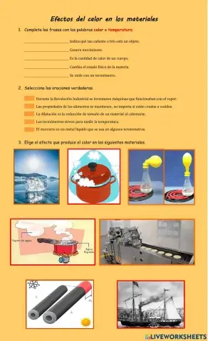 Efectos del calor en la materia