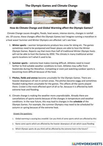 Olympic Games and Climate Change
