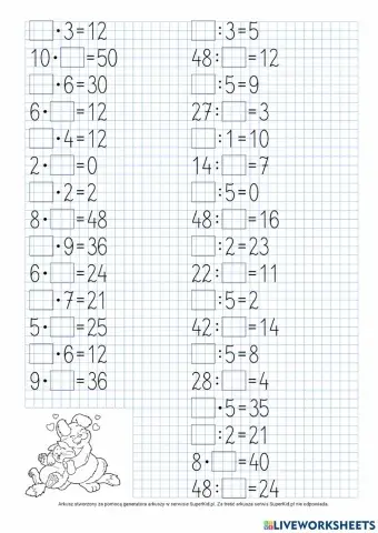 Mnożenie i dzielenie w zakresie 50
