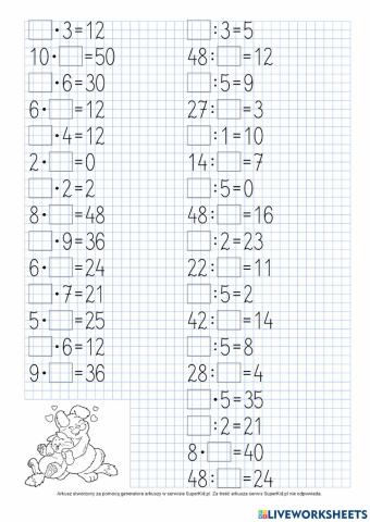 Mnożenie i dzielenie w zakresie 50