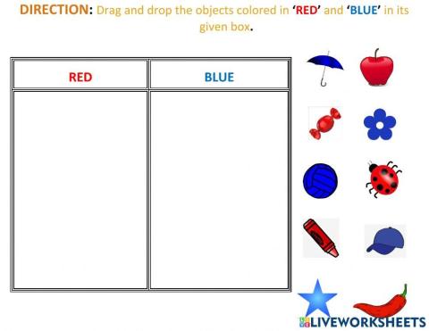 Color red and blue