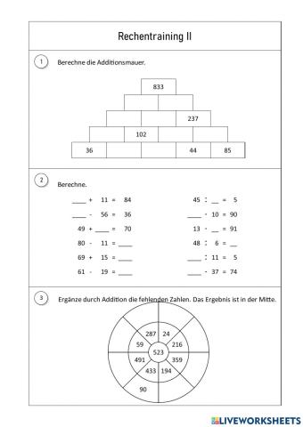 Rechentraining II