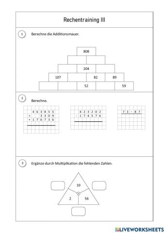 Rechentraining III