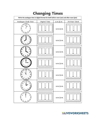 Analogue and digital time
