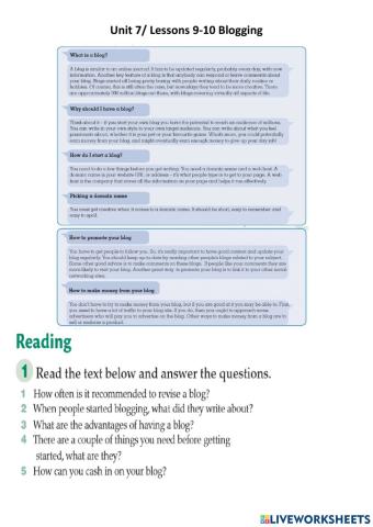 Unit7-lessons9-10 blogging