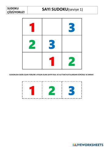 Sudoku seviye 1