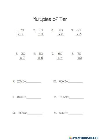 Multiplay by multiples of tens