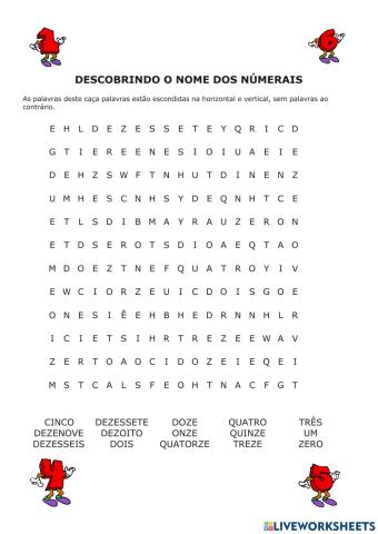 Descobrindo o nome dos númerais