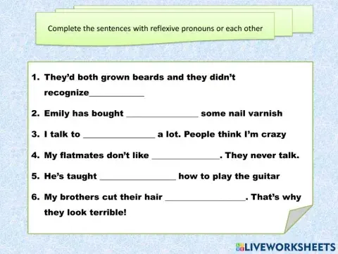 Reflexive Pronouns Ex 2