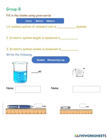Measuring of matter L-1 G-B