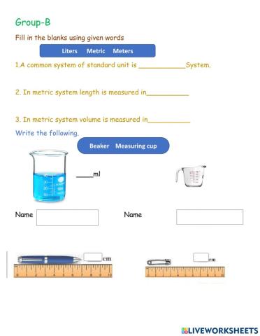 Measuring of matter L-1 G-B