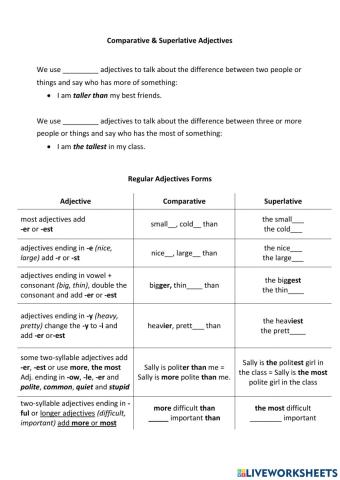 Comparative & Superlative Adjectives