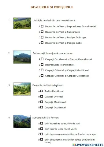 Dealurile și podișurile