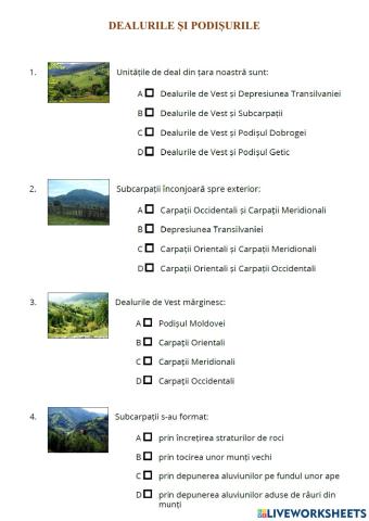 Dealurile și podișurile