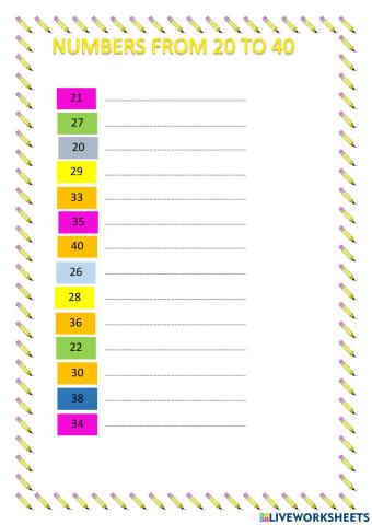 Numbers 2o-40