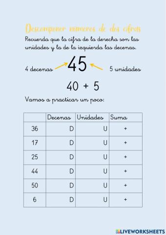 Descomponer números