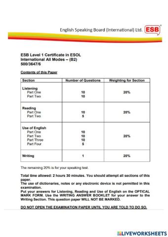 ESB B2 2018B LISTENING