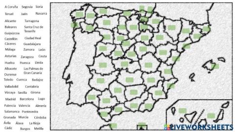 Mapa de España. Provincias.