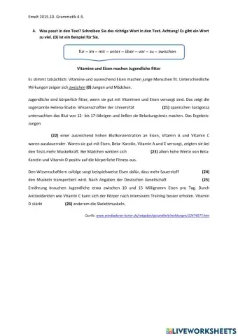 Emelt érettségi 2015. 10. Grammatik 4-5.