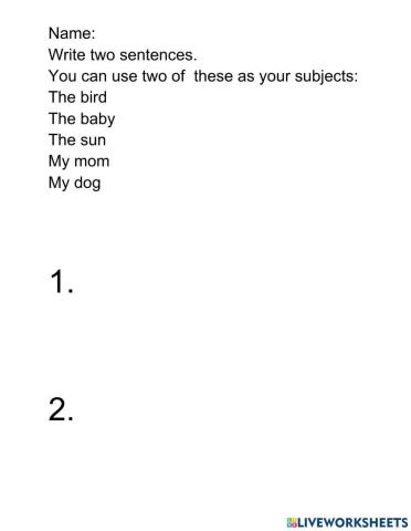 Let's Write Sentences