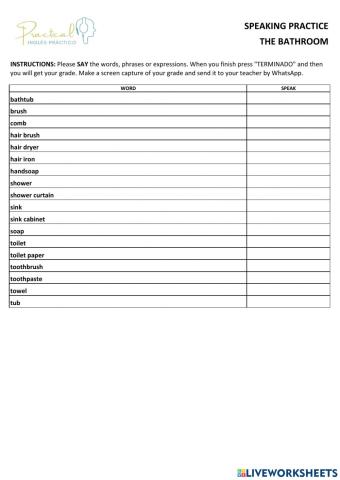 Speaking practice - the bathroom
