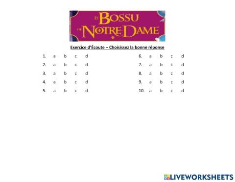 Le Bossu de Notre-Dame Listening