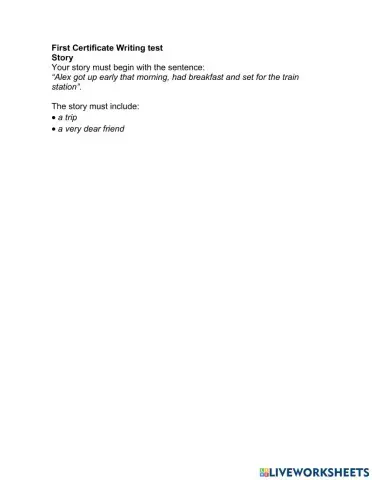 Fce writing practice :story