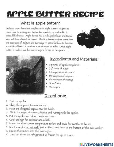 Apple Butter Recipe & Questions