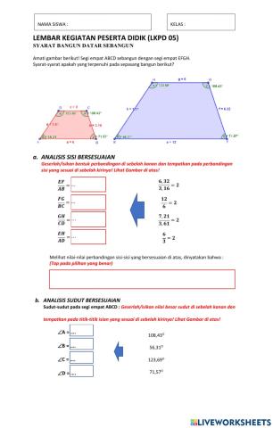 Syarat bangun datar sebangun