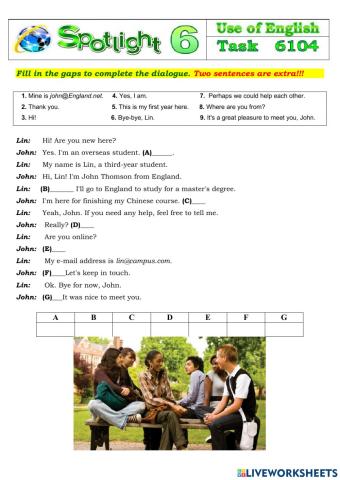 Spotlight 6 Task 6104