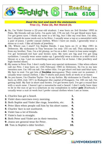 Spotlight 6 Task 6108