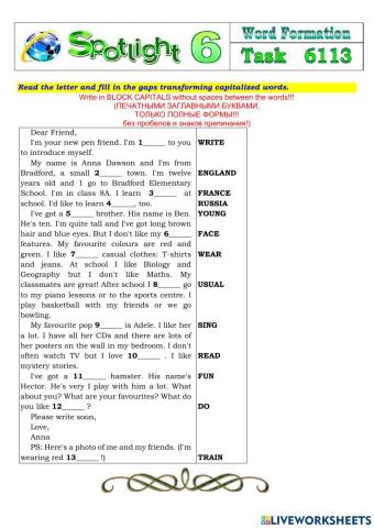 Spotlight 6 Task 6113