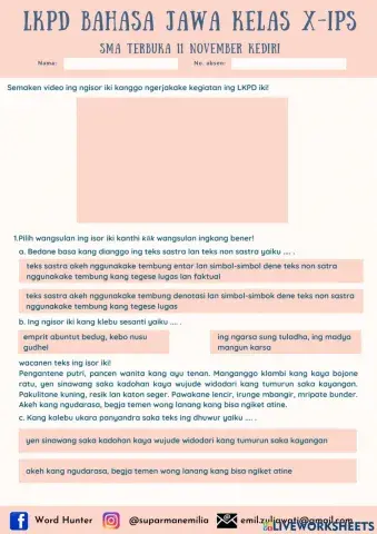 Basa Sastra lan Non Sastra