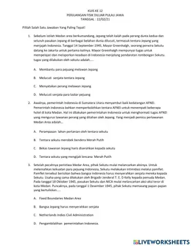 Perjuangan fisik di luar pulau Jawa