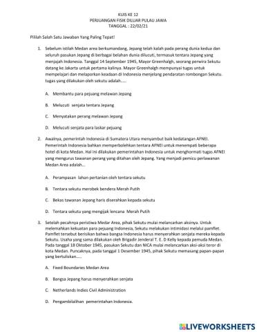 Perjuangan fisik di luar pulau Jawa