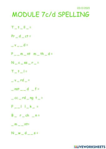 Module 7c-d spelling