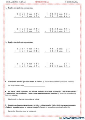 Operaciones con medidas de tiempo
