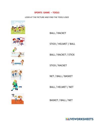 Sports - tools used