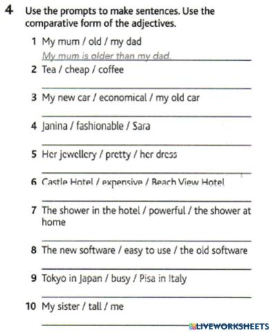 Comparative adjectives