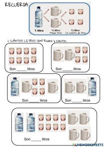 Medios litros y cuartos de litros