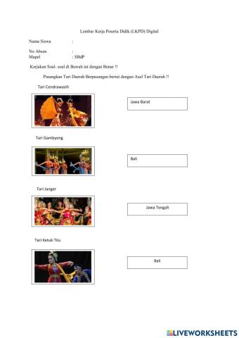 Lembar kerja peserta Didik mapel SBDP