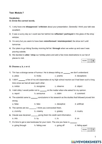 Pioneer B2 Module 7. Test