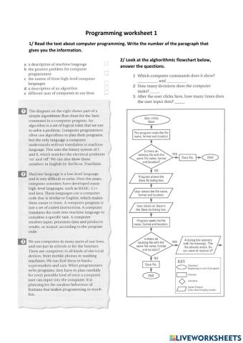 Programming worksheet 1