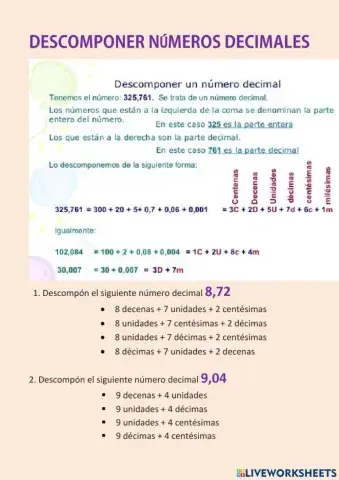 Descomposición números decimales